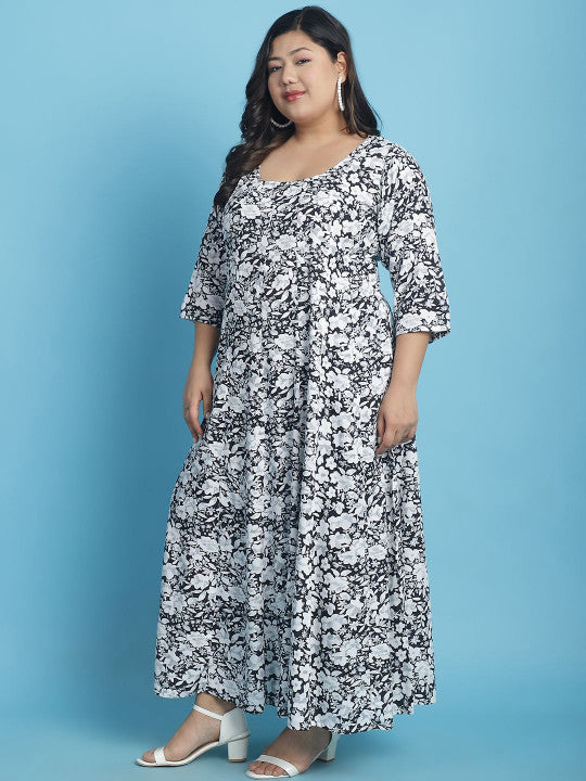 Plus Size A-Line Maxi Dress