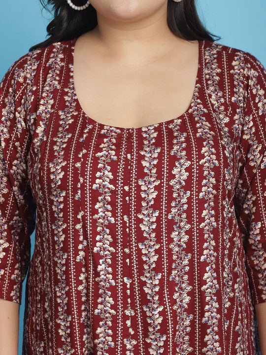 Plus Size A-Line Maxi Dress