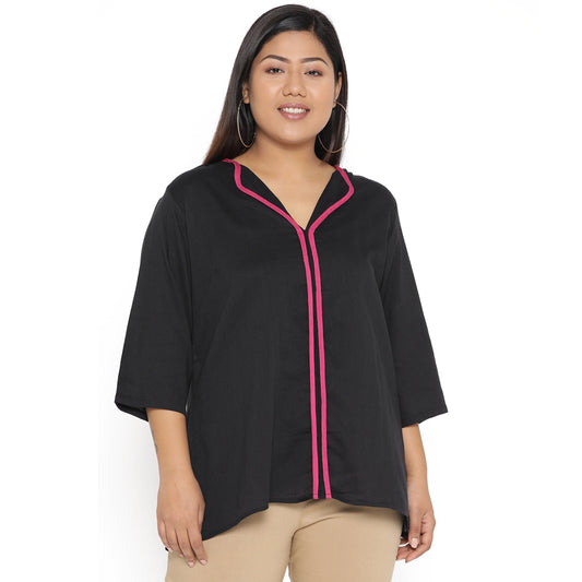 theRebelinme Stylish Plus Size Women Solid Color Cotton Casual Shirt