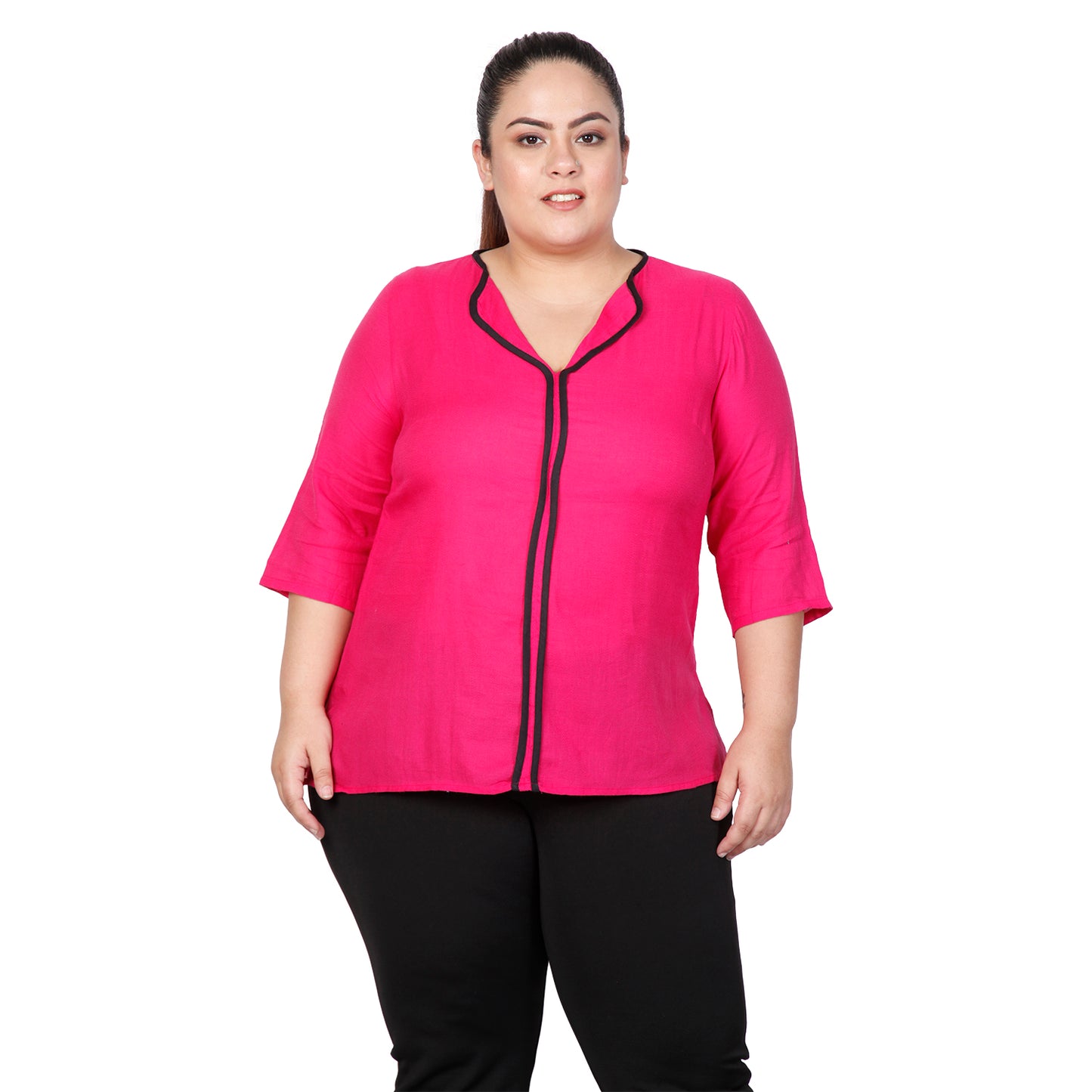 theRebelinme Stylish Plus Size Women Solid Color Cotton Casual Shirt