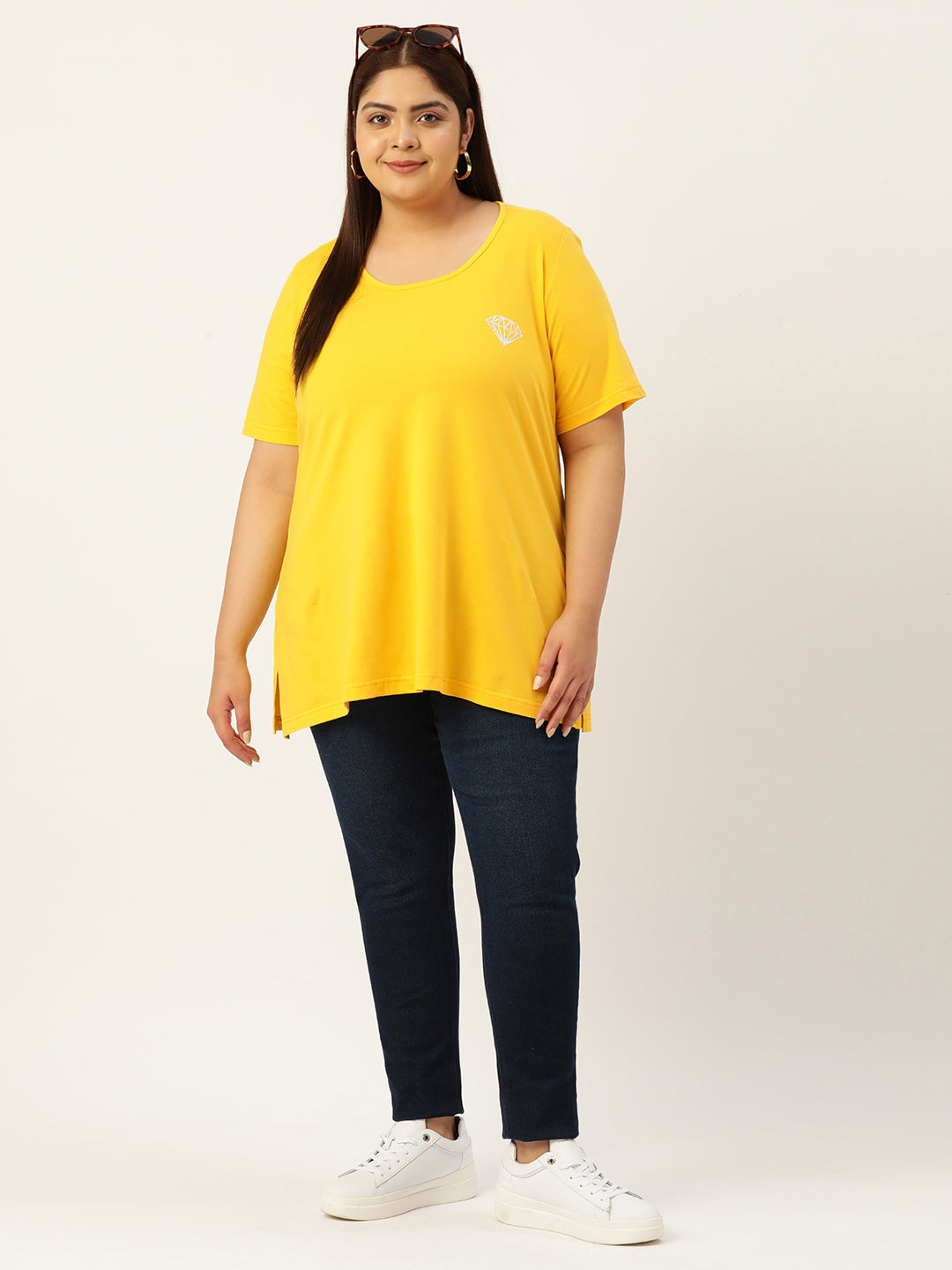 T-shirt for women Solid Regular length Round neck Short