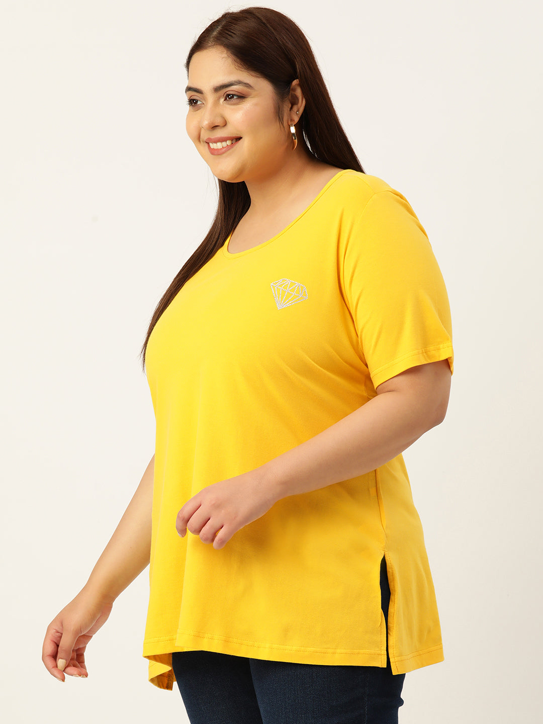 T-shirt for women Solid Regular length Round neck Short