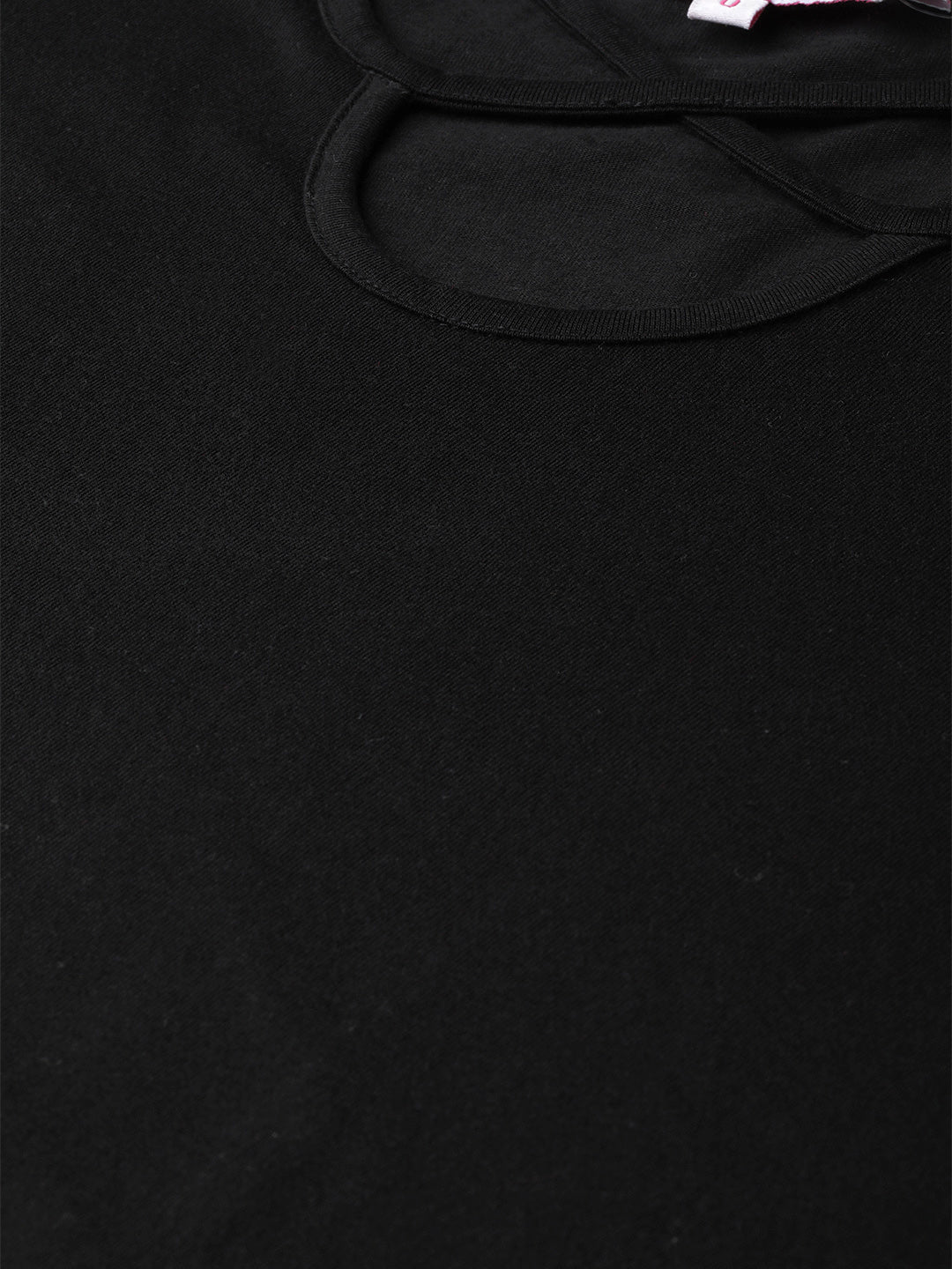 Plus Size Cut-Out Neck Detail Cotton Top