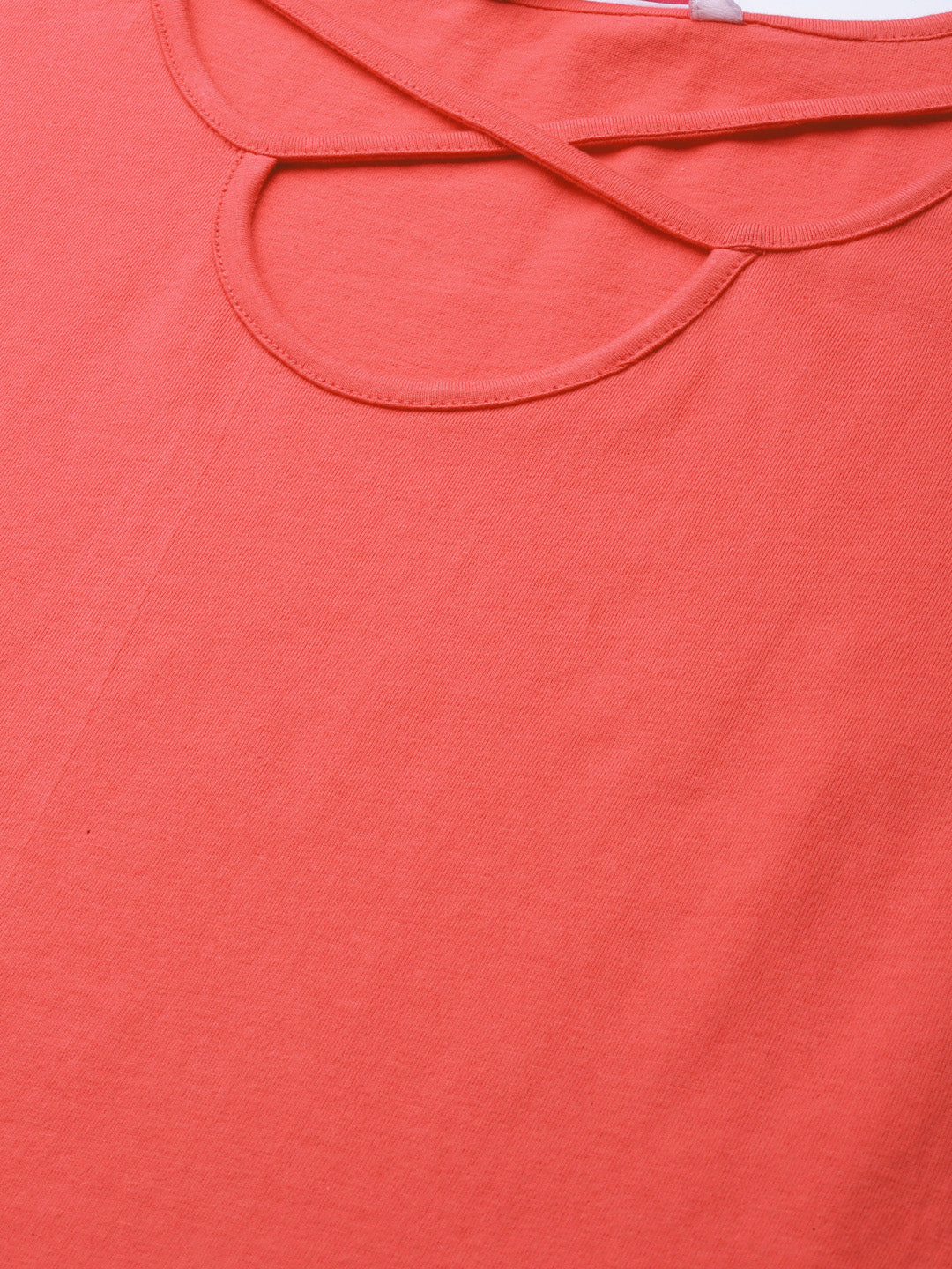 Plus Size Cut-Out Neck Detail Cotton Top