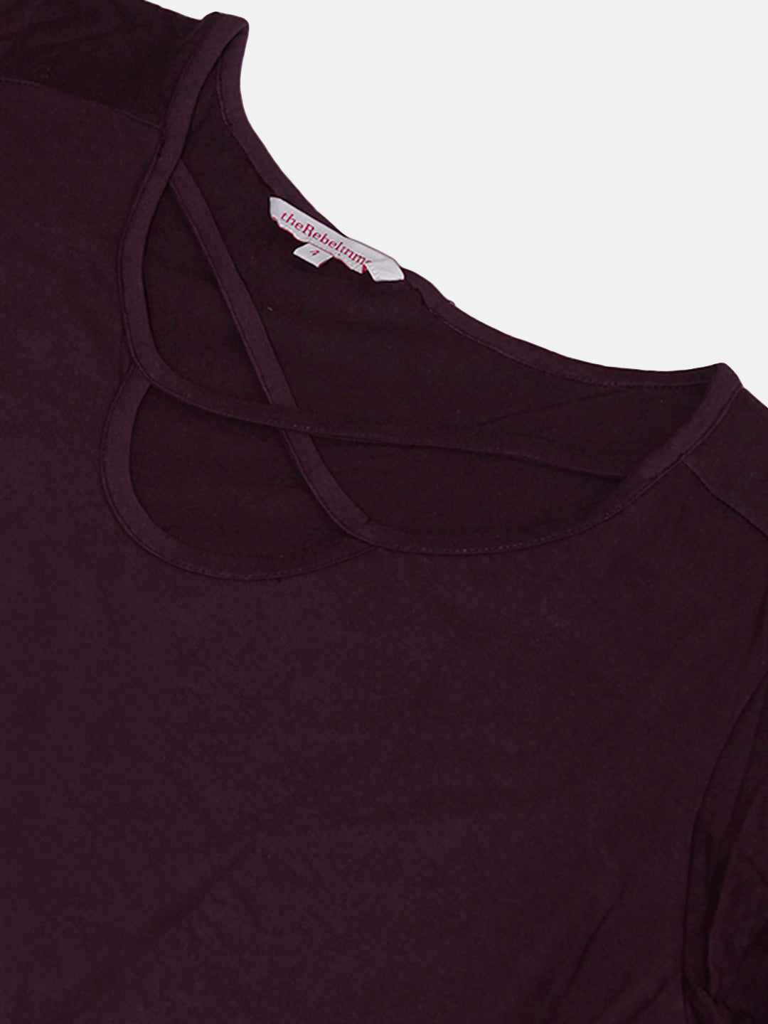 Plus Size Cut-Out Neck Detail Cotton Top