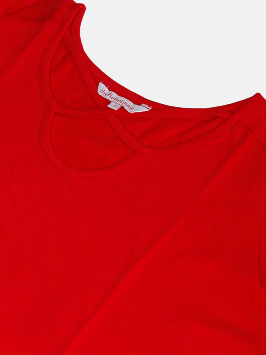 Plus Size Cut-Out Neck Detail Cotton Top