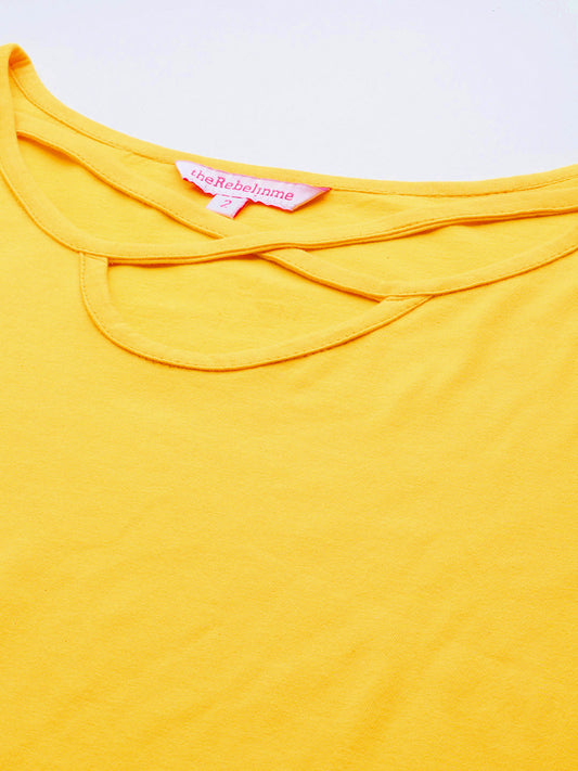 Plus Size Cut-Out Neck Detail Cotton Top
