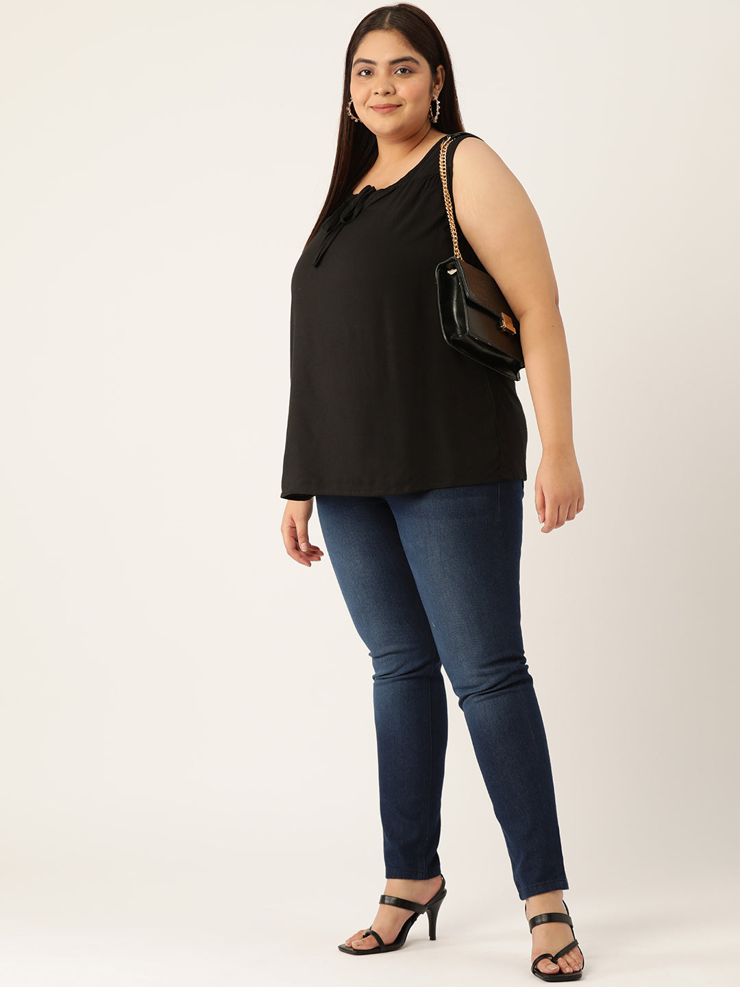 Plus Size Tie-Up Neck Top