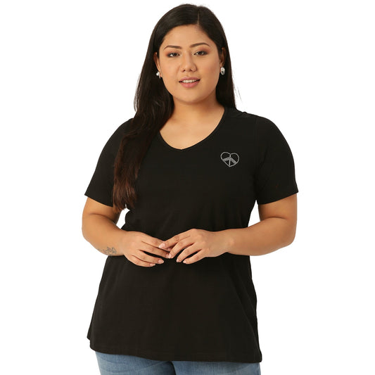 Cotton Knitted Embellished T-shirt
