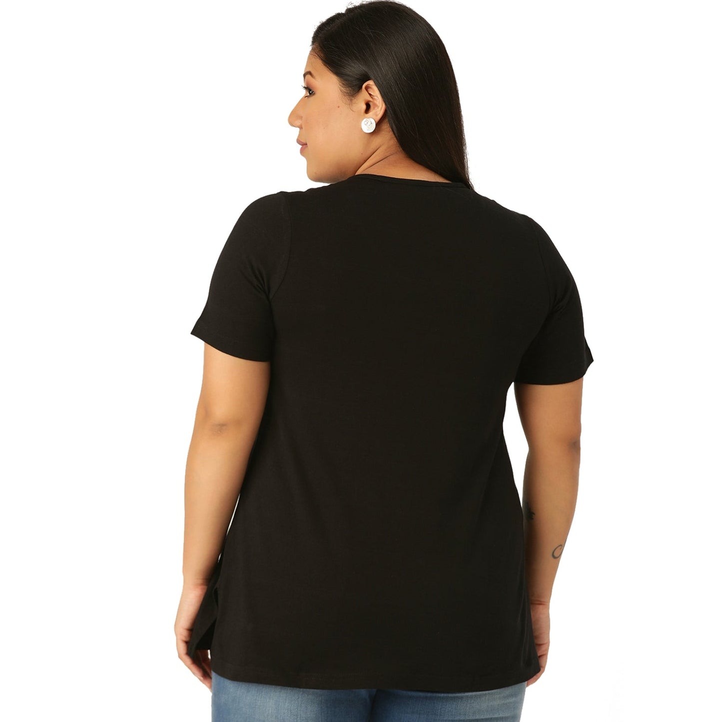 Cotton Knitted Embellished T-shirt
