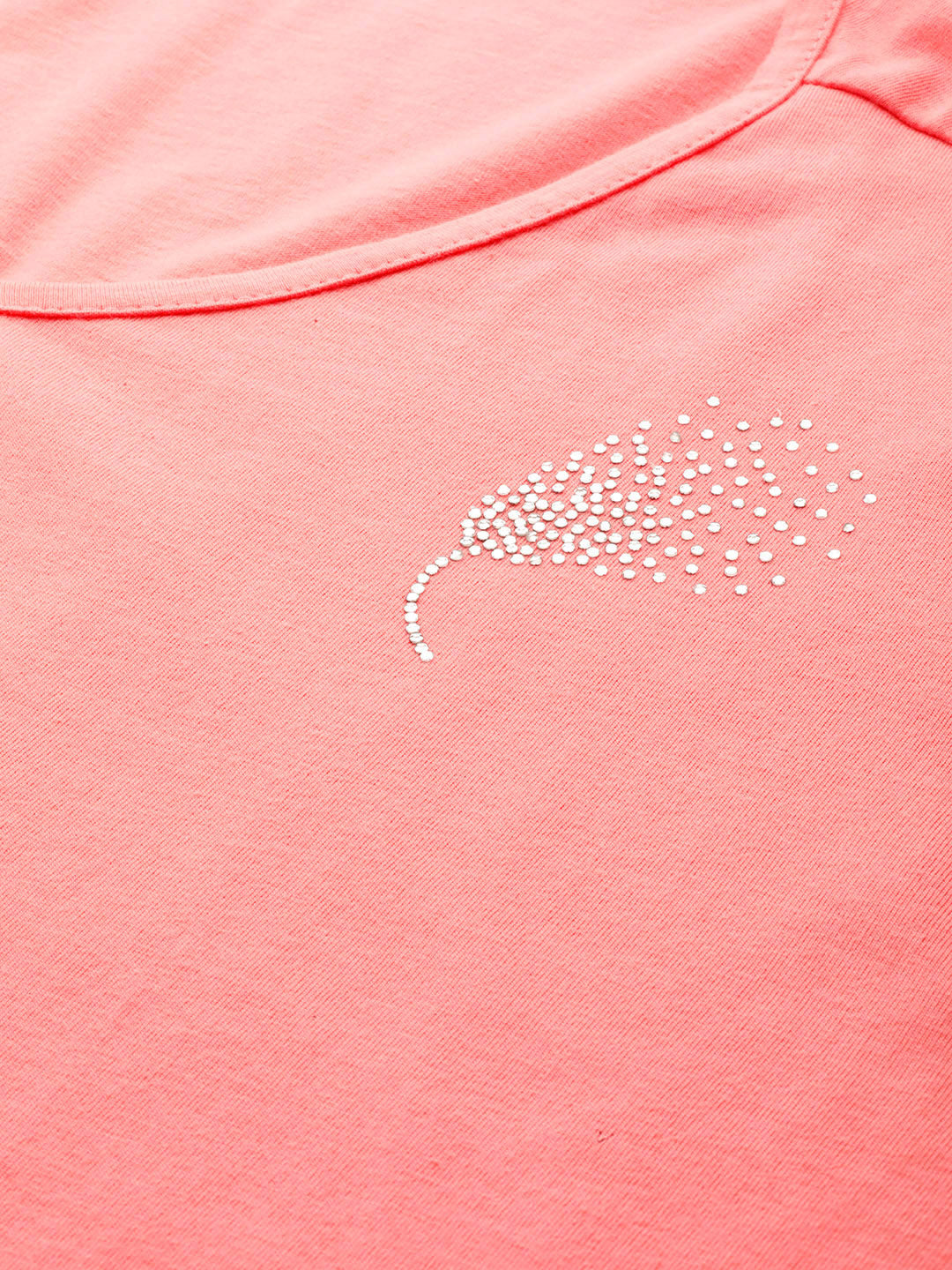 Cotton Knitted Embellished T-shirt