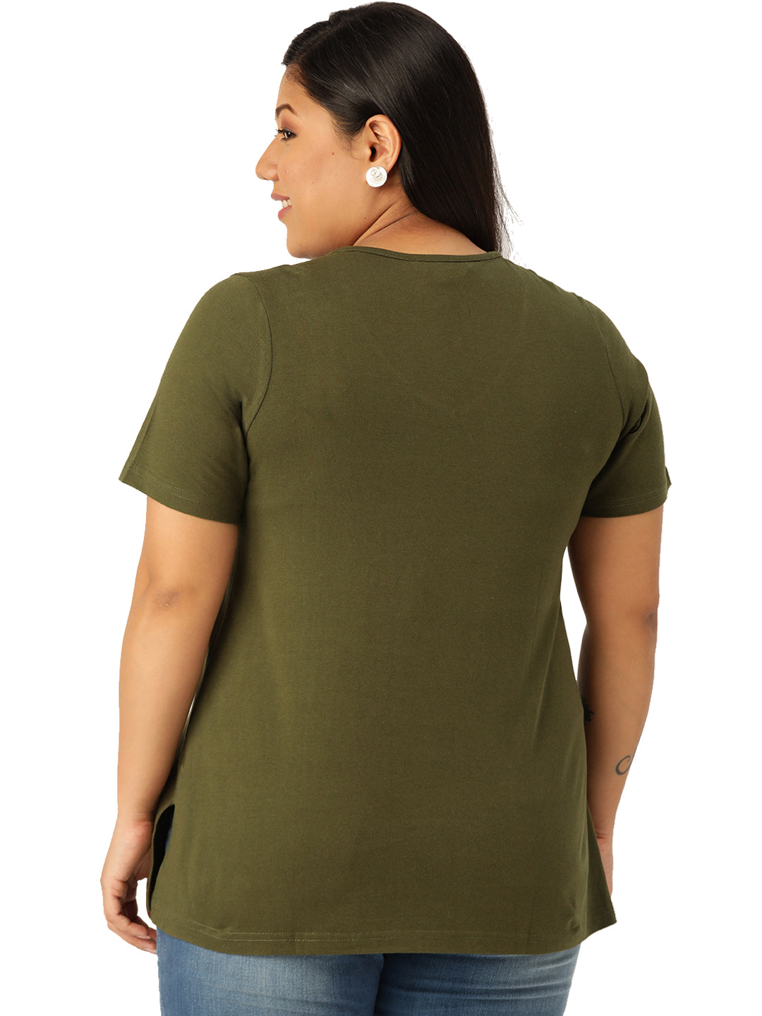 Cotton Knitted Embellished T-shirt