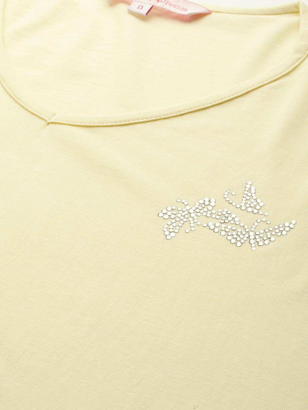Cotton Knitted Embellished T-shirt