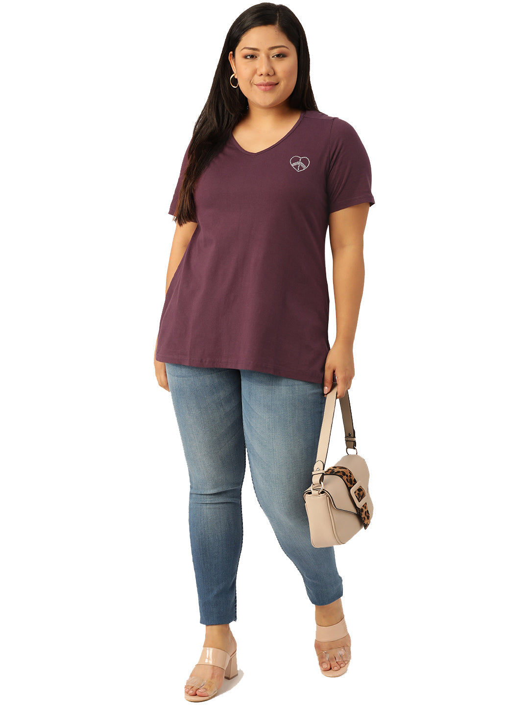 Cotton Knitted Embellished T-shirt