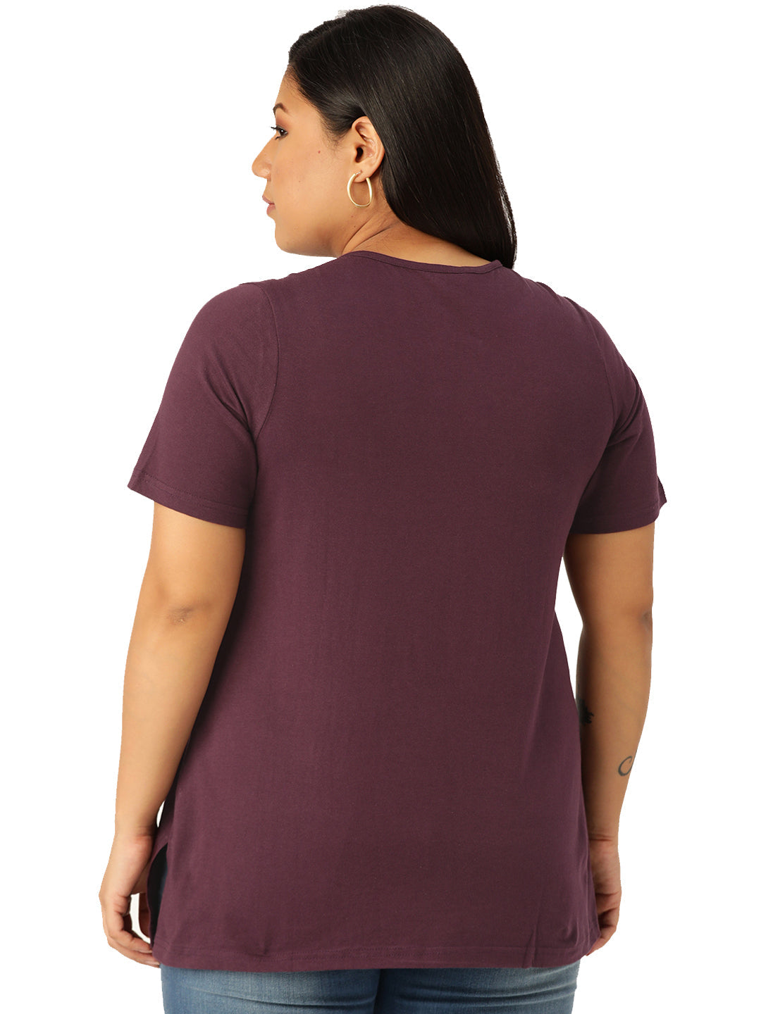 Cotton Knitted Embellished T-shirt