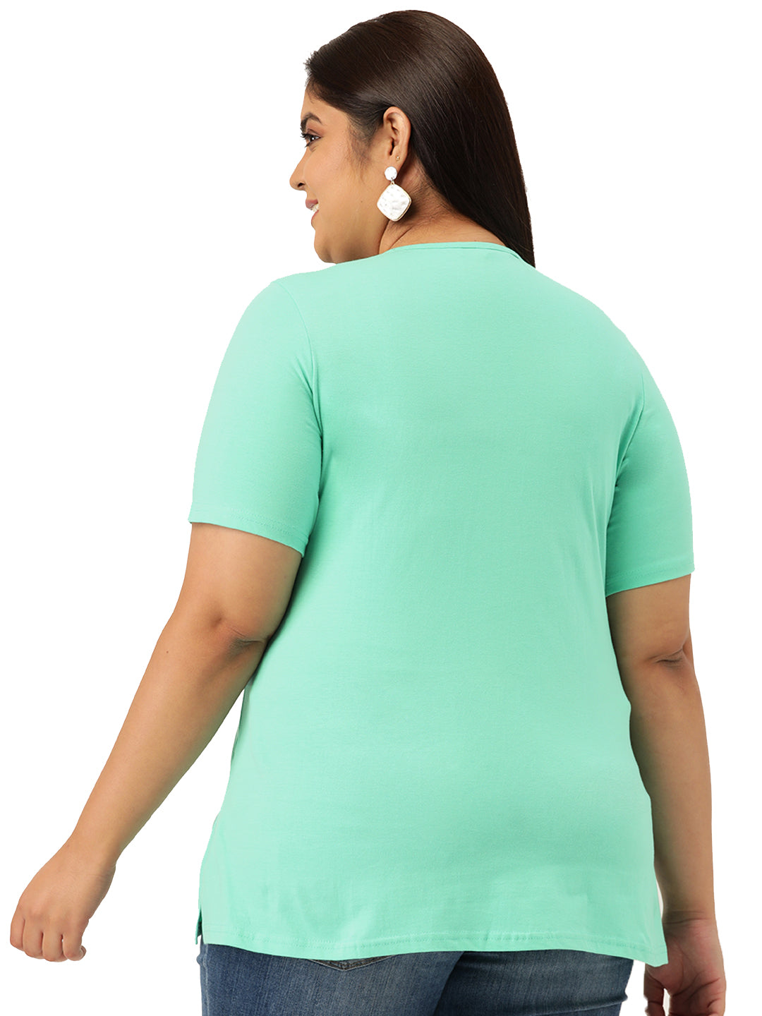 Cotton Knitted Embellished T-shirt