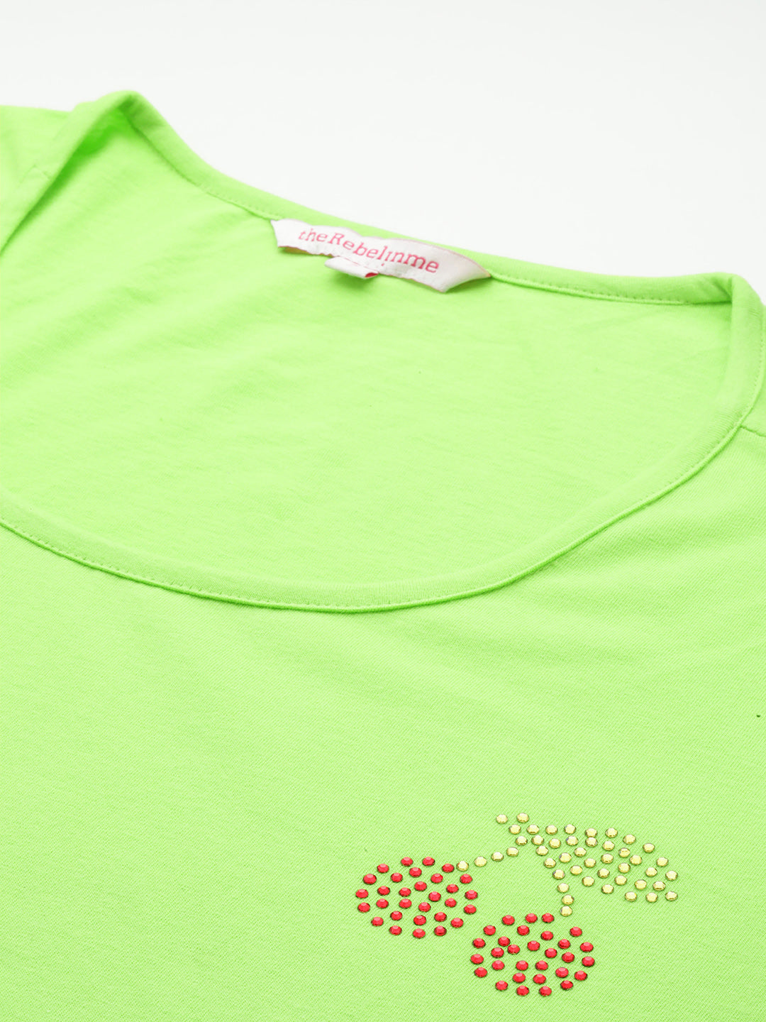 Cotton Knitted Embellished T-shirt
