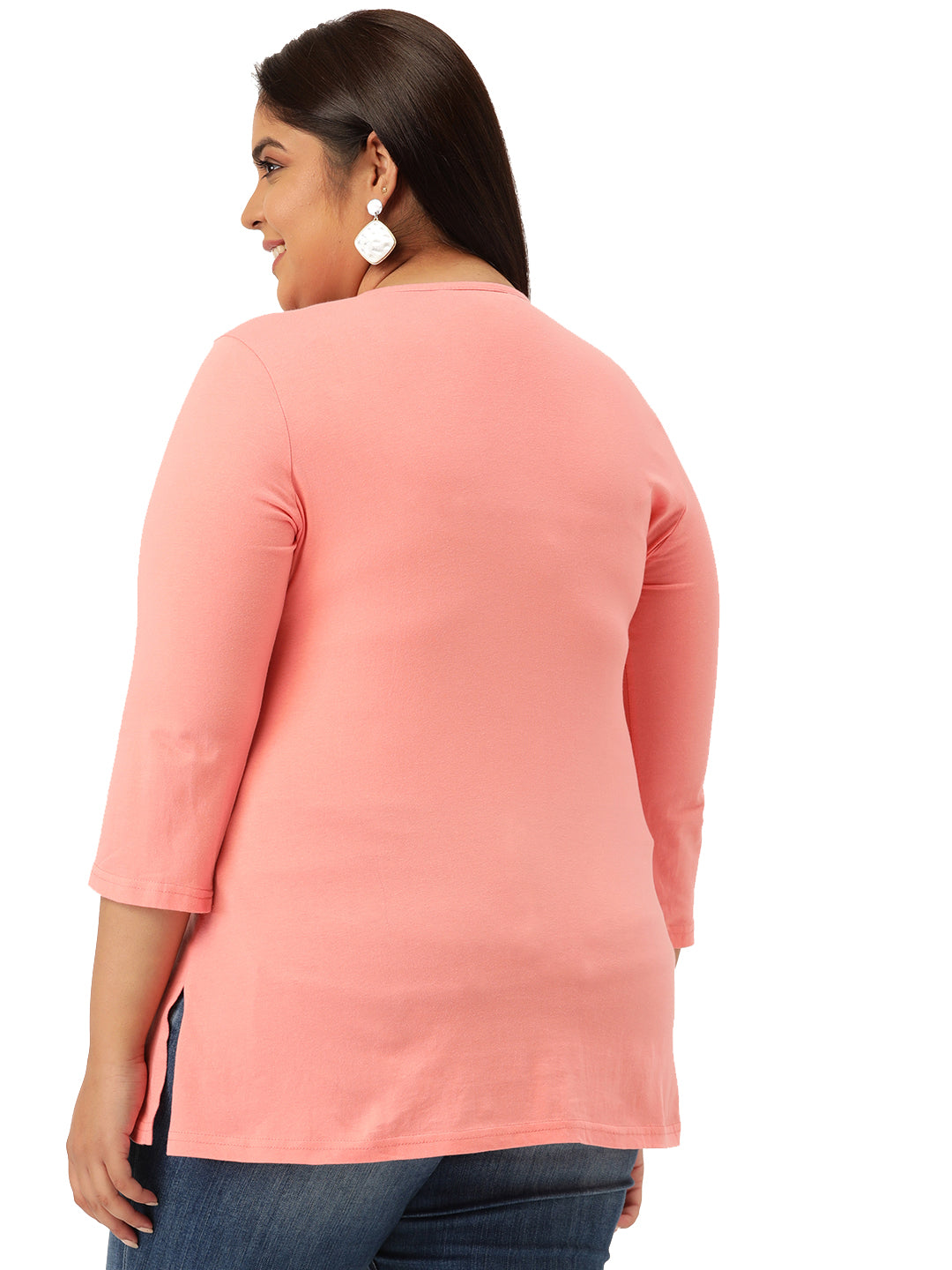 Cotton Knitted Embellished T-shirt