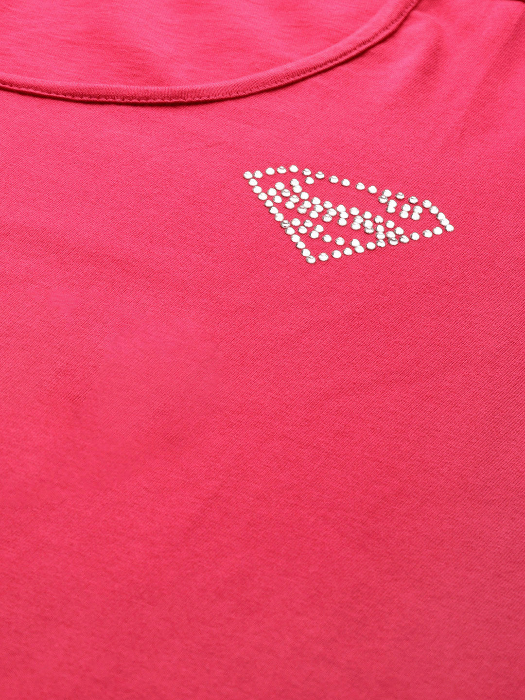 Cotton Knitted Embellished T-shirt