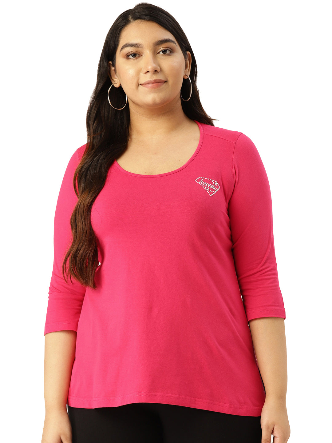Cotton Knitted Embellished T-shirt
