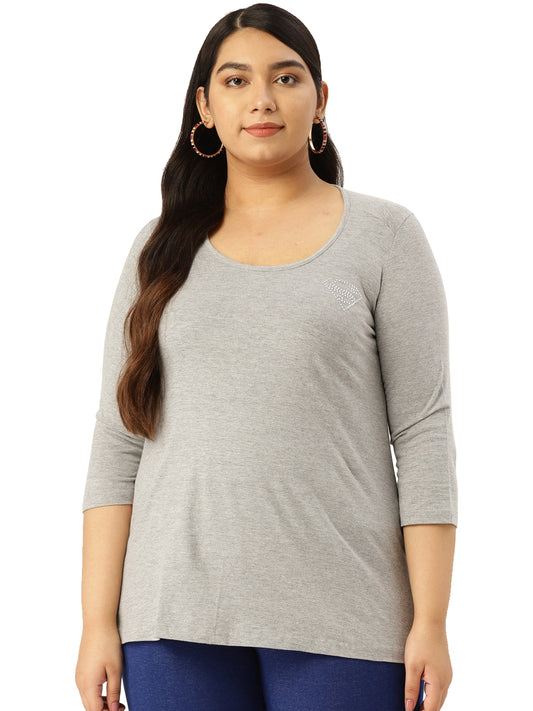 Cotton Knitted Embellished T-shirt