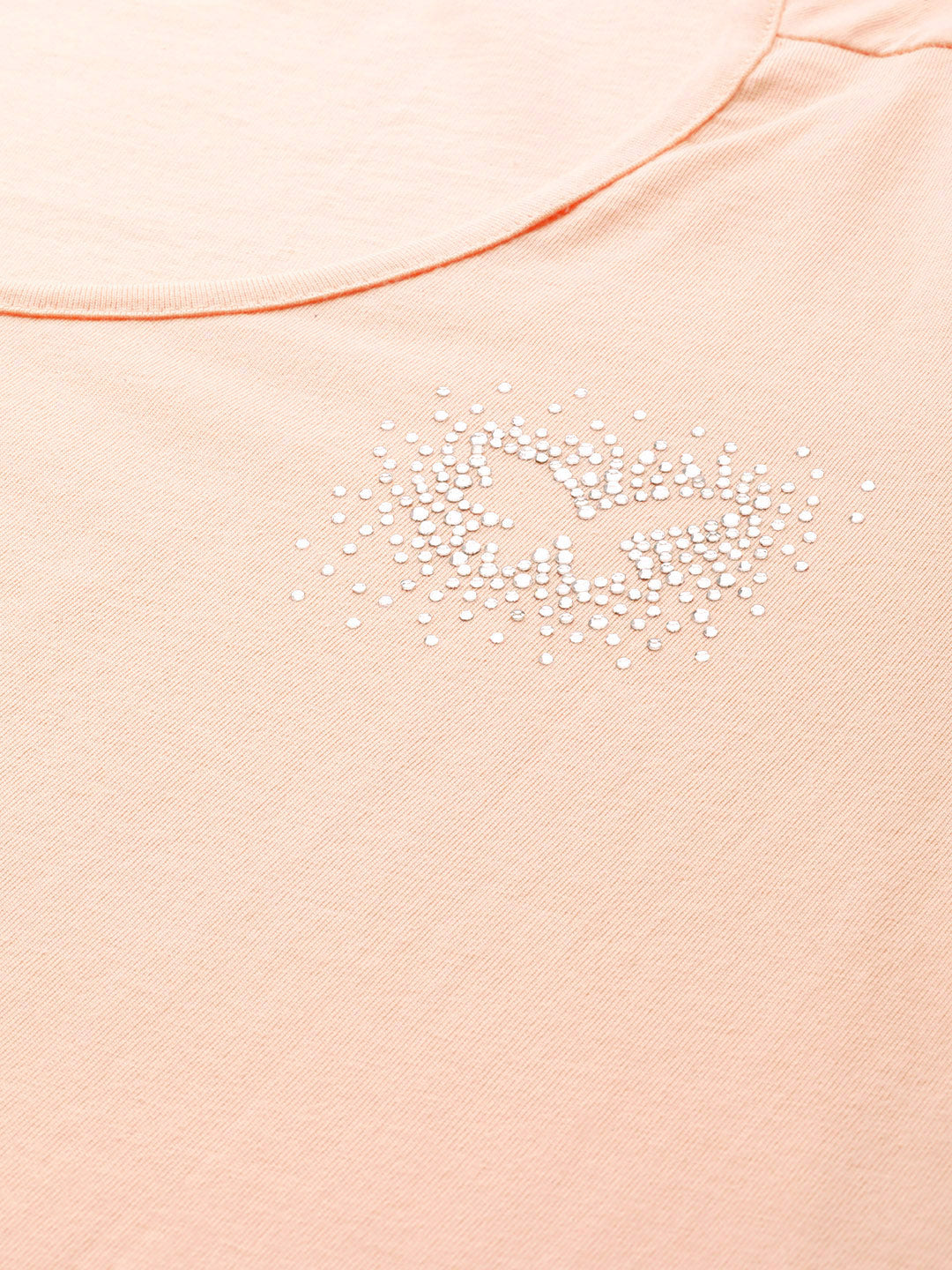 Cotton Knitted Embellished T-shirt