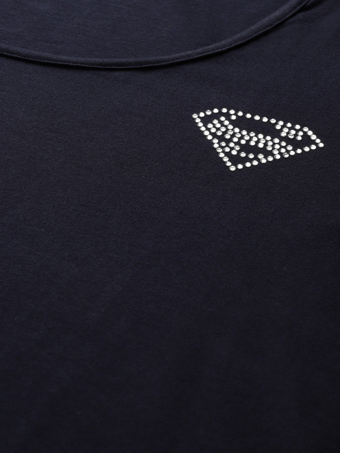 Cotton Knitted Embellished T-shirt