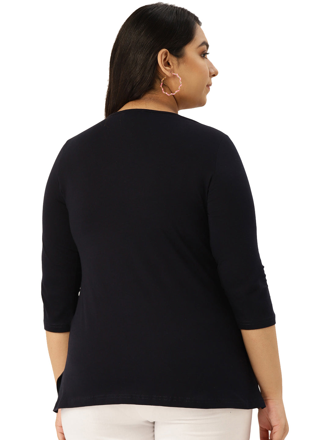 Cotton Knitted Embellished T-shirt