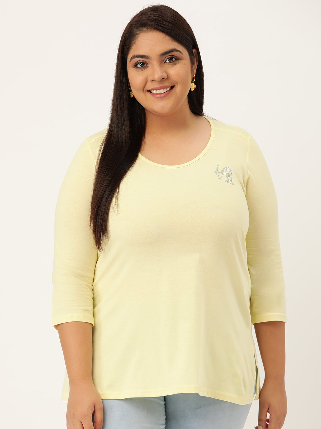 Cotton Knitted Embellished T-shirt