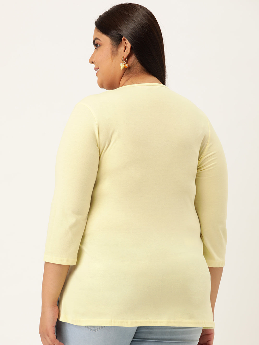 Cotton Knitted Embellished T-shirt