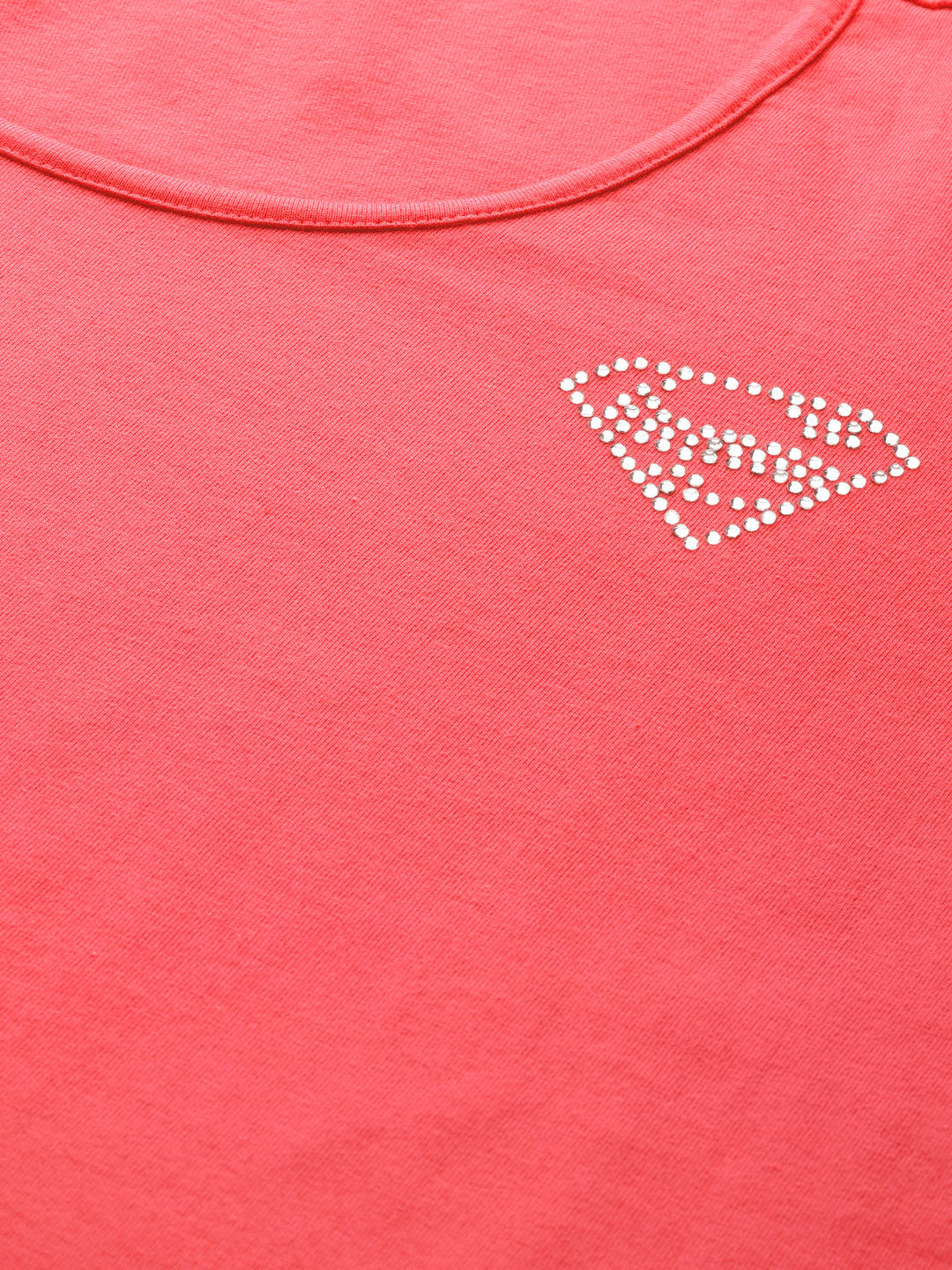 Cotton Knitted Embellished T-shirt