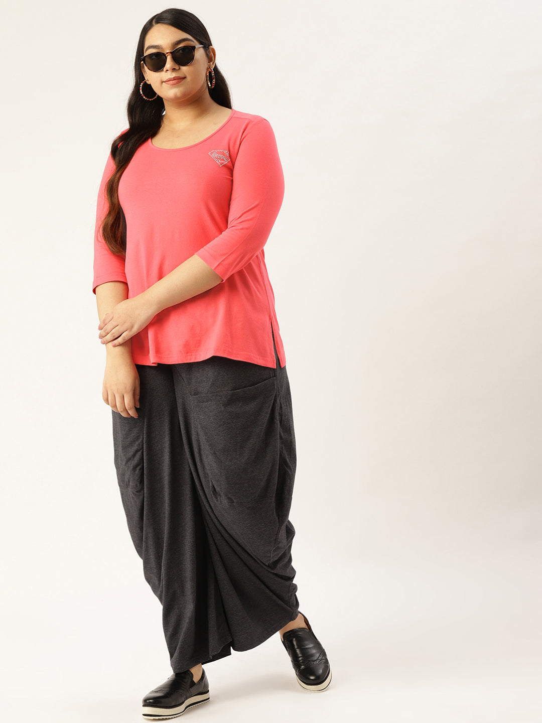 Cotton Knitted Embellished T-shirt
