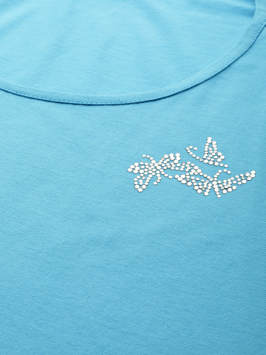 Cotton Knitted Embellished T-shirt