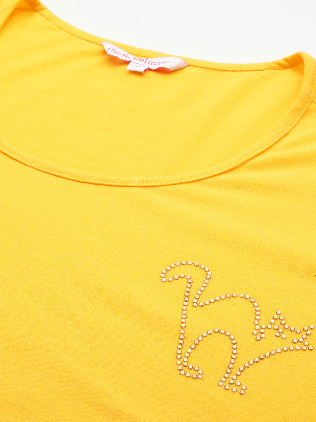 Cotton Knitted Embellished T-shirt
