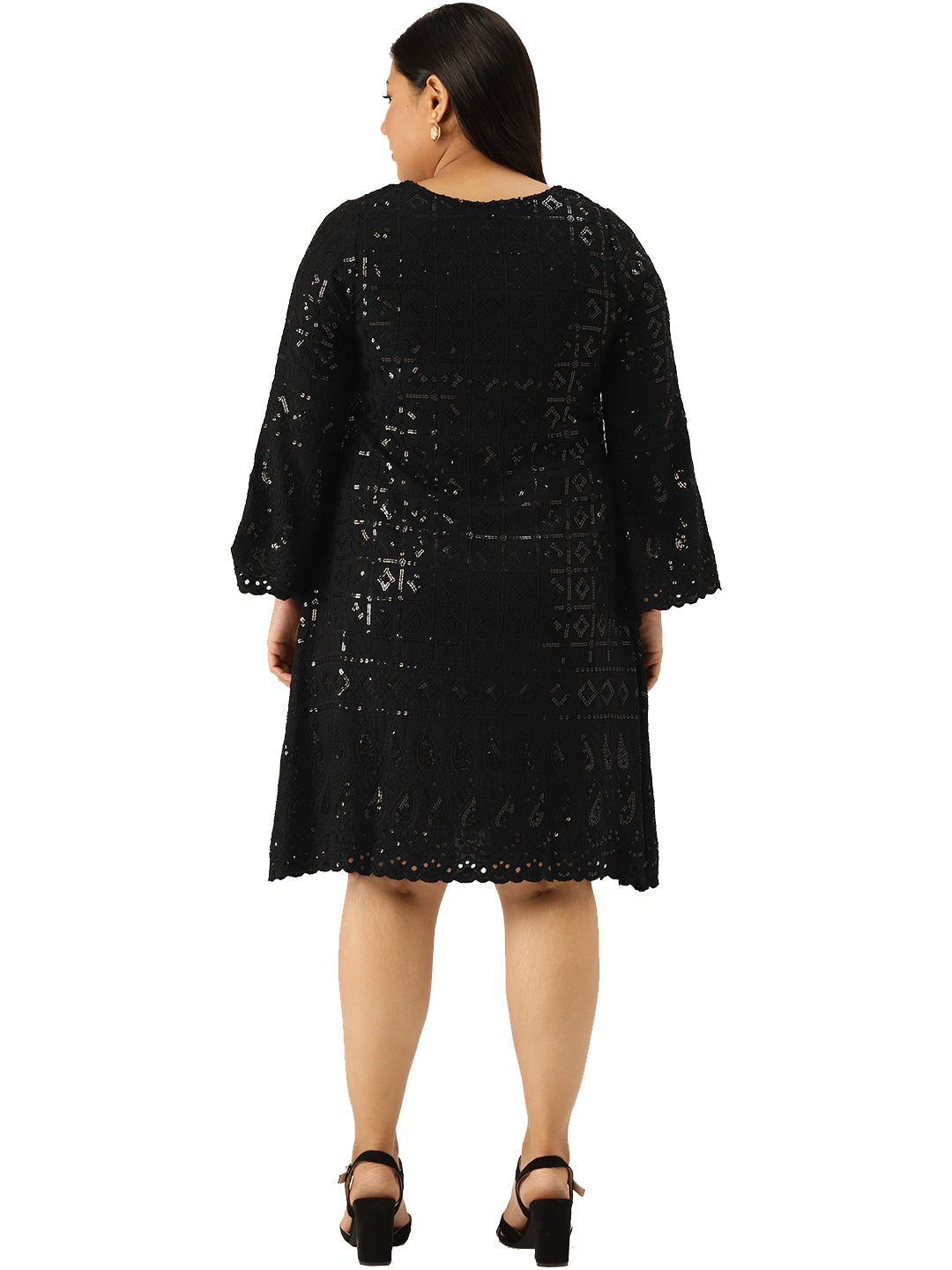 Women Plus Size Embellished A-Line Dress