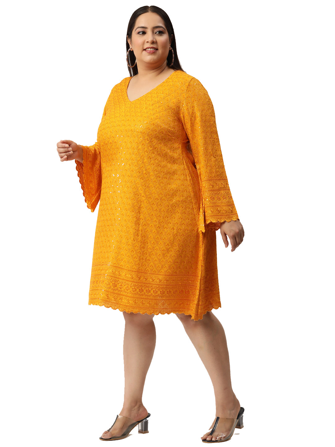 Women Plus Size Embellished A-Line Dress
