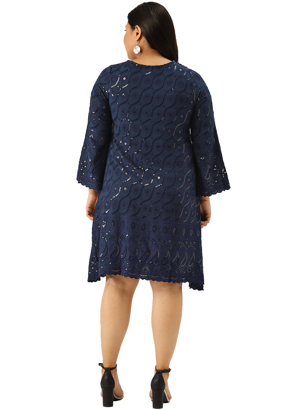 Women Plus Size Embellished A-Line Dress
