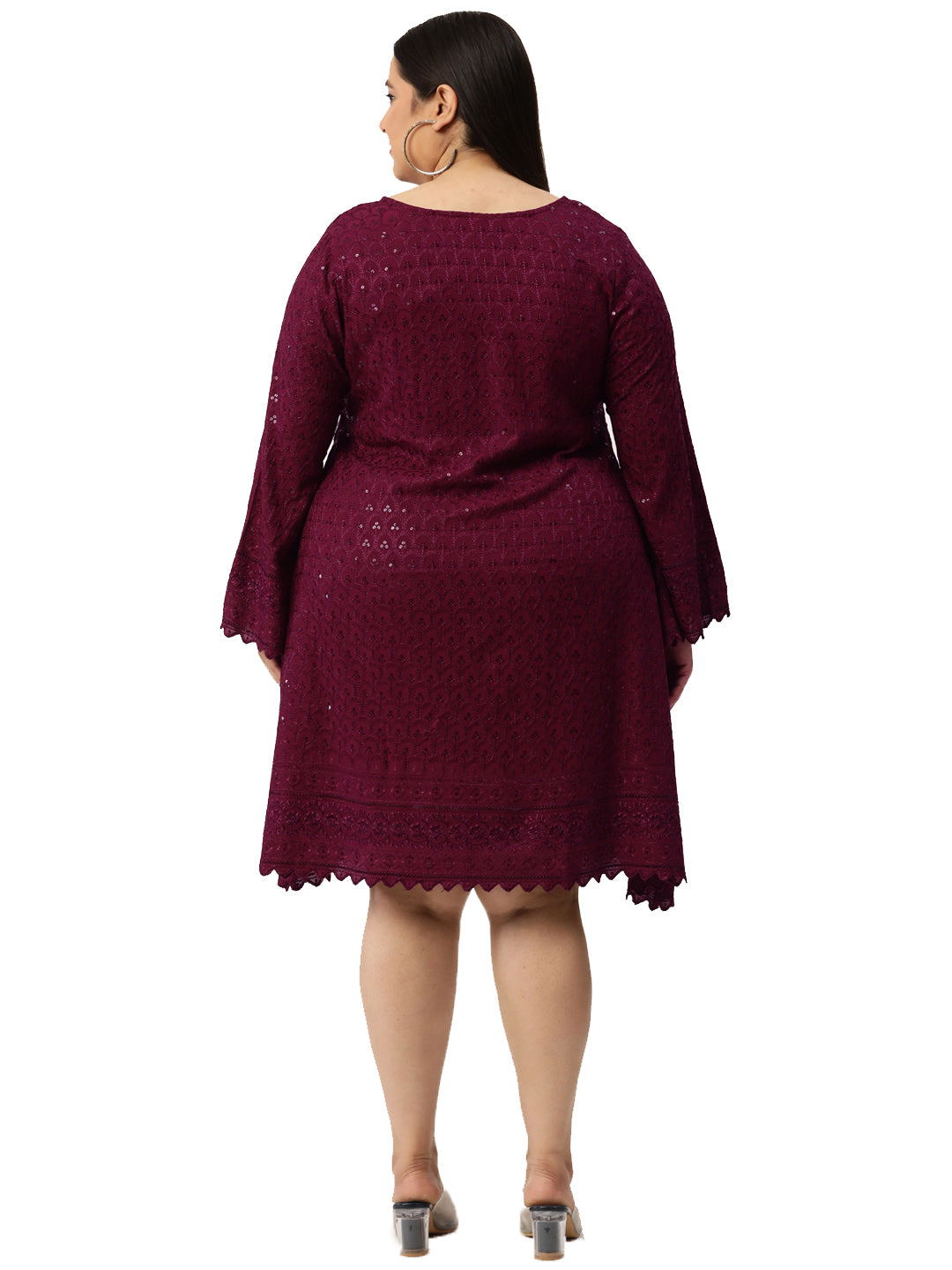 Women Plus Size Embellished A-Line Dress
