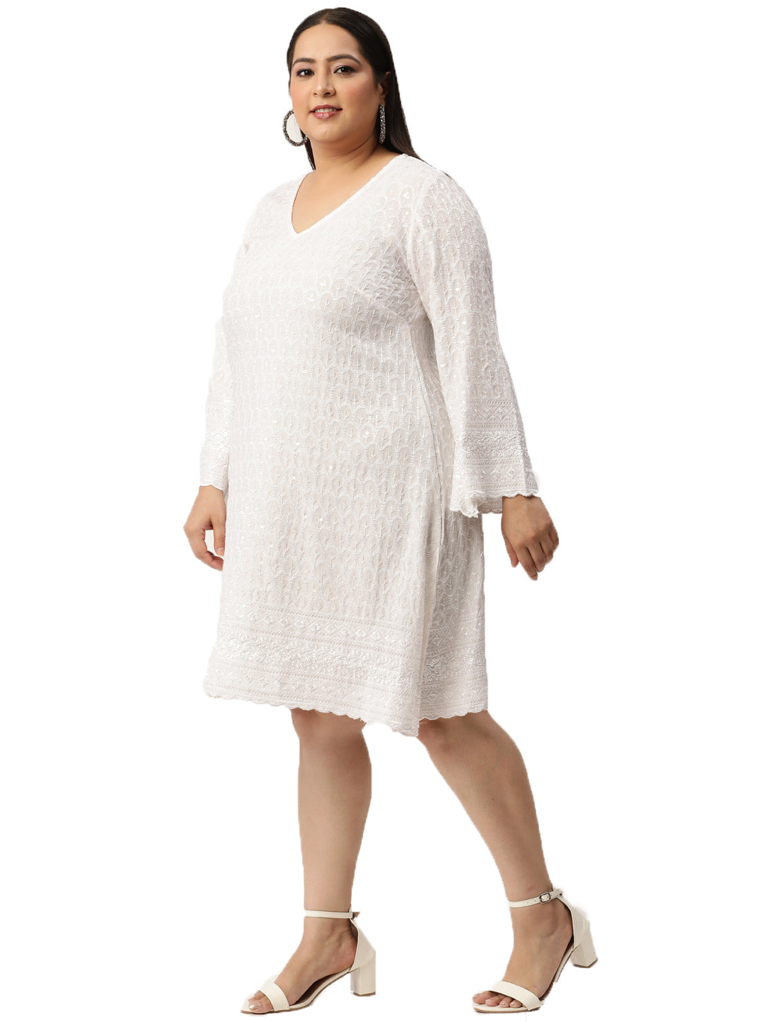 Women Plus Size Embellished A-Line Dress