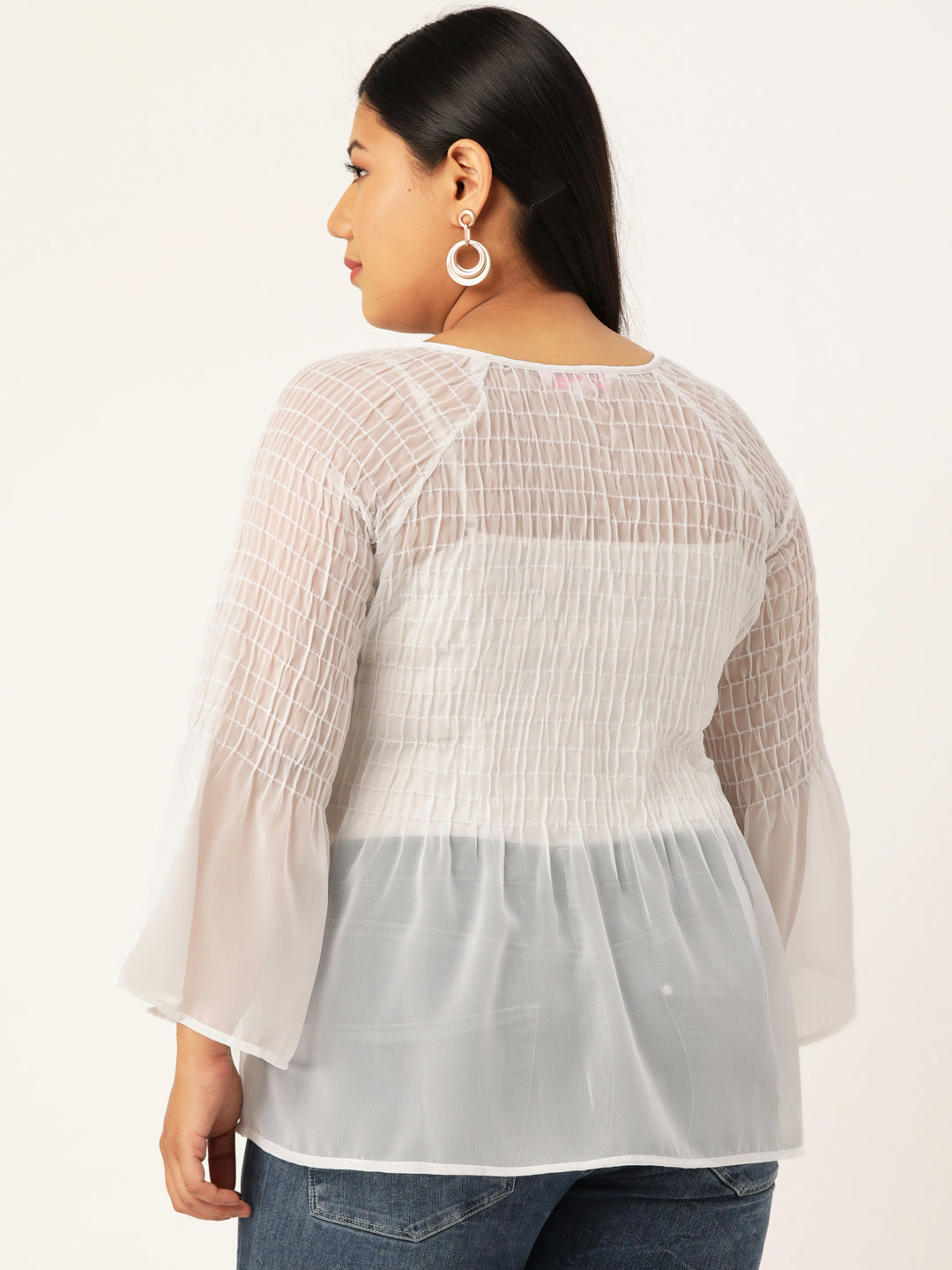 Plus Size Smocked Detail Top