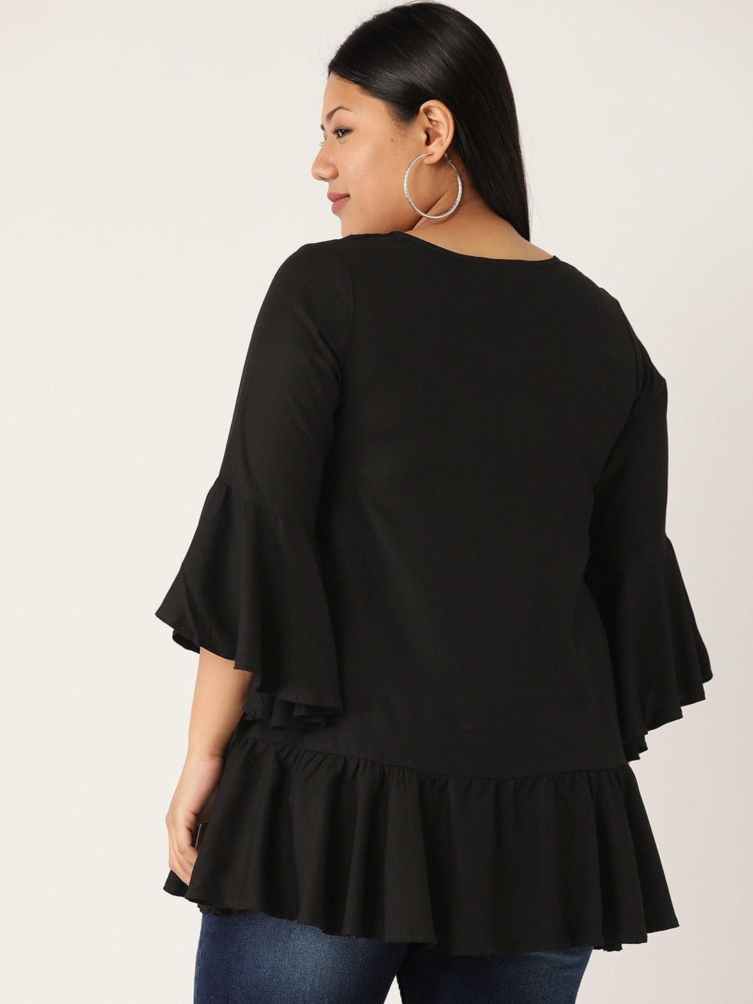 Plus Size Bell Sleeve Regular Top