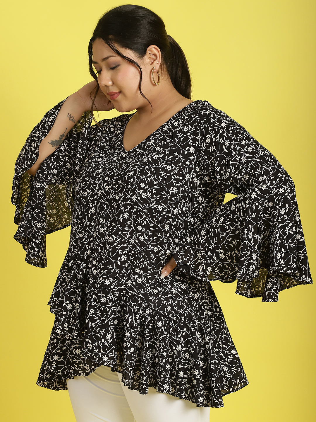Plus Size Ruffles Top