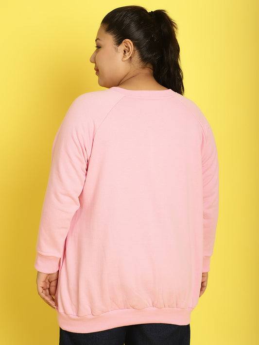 Women Plus Size Cotton Round Neck Long Sleeves Casual Sweatshirt