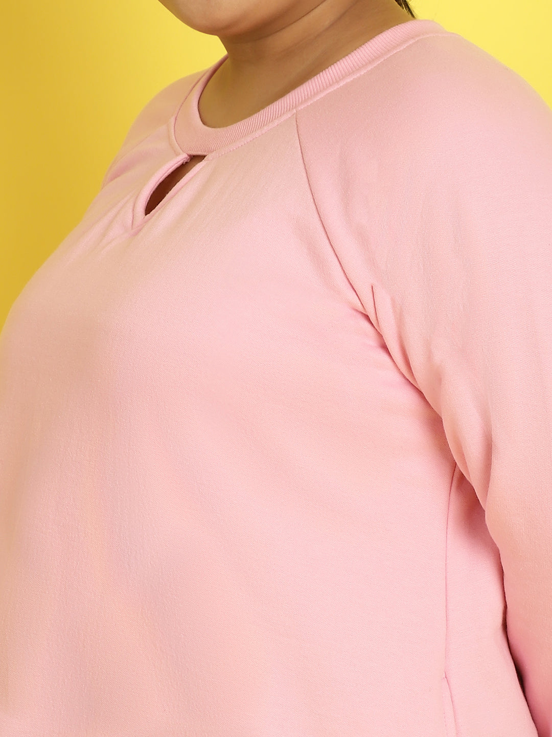 Women Plus Size Cotton Round Neck Long Sleeves Casual Sweatshirt