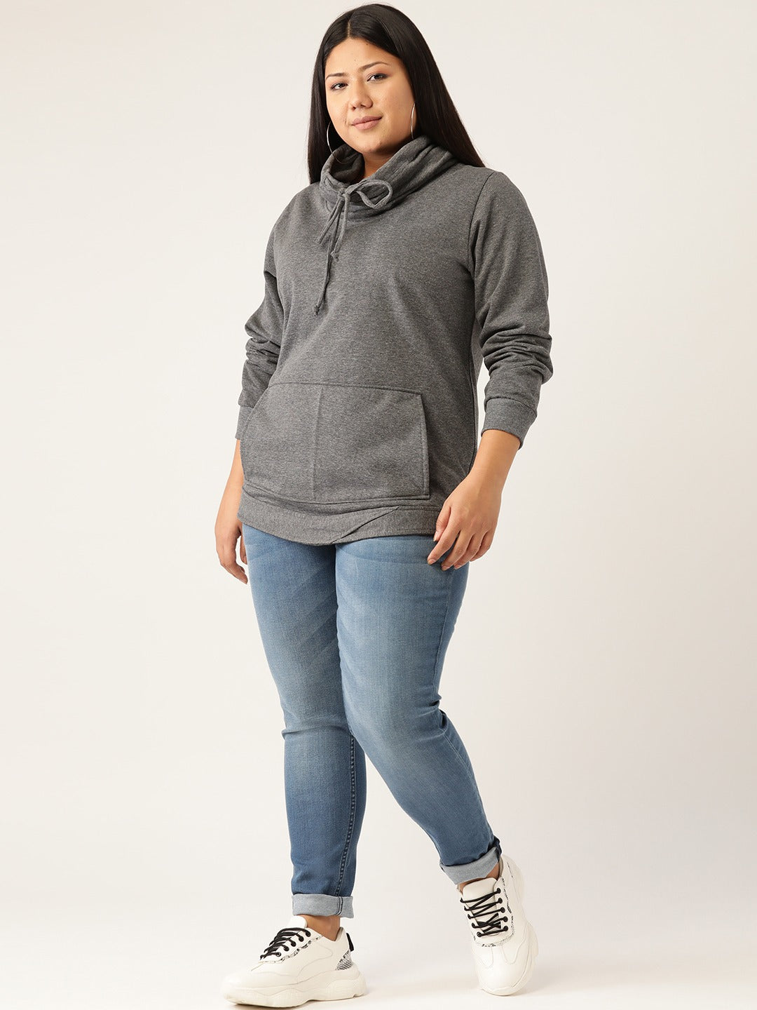 Women Cotton Plus Size Hooded Sweatshirt