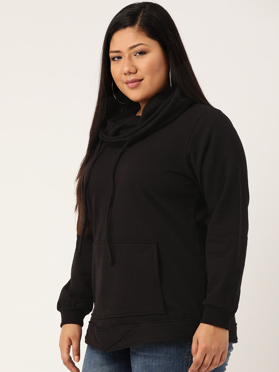 Women Cotton Plus Size Hooded Sweatshirt