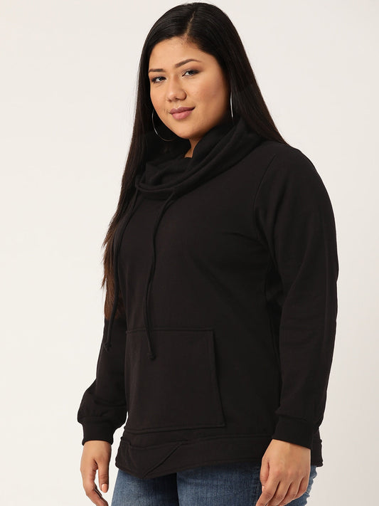 Women Cotton Plus Size Hooded Sweatshirt