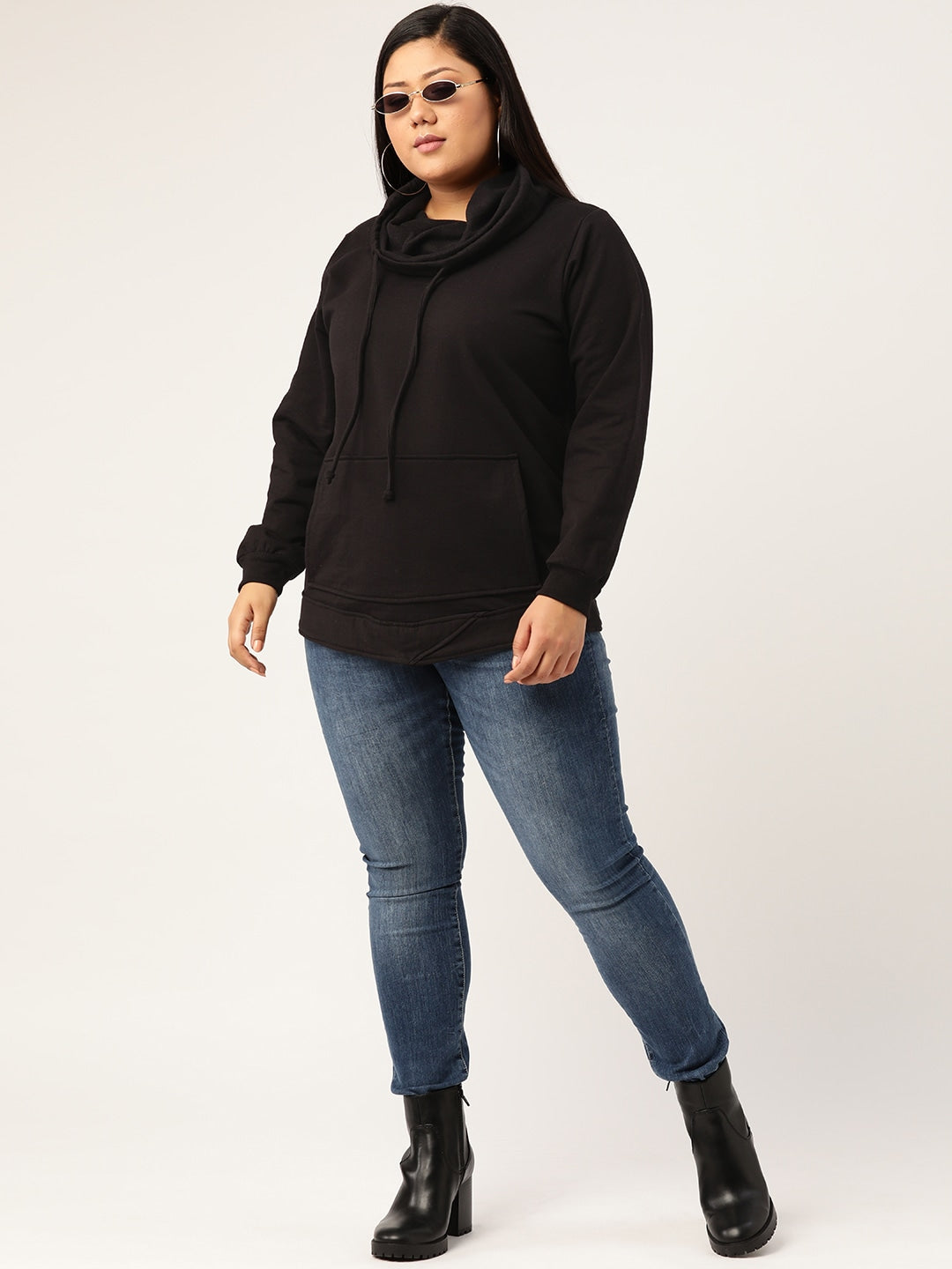 Women Cotton Plus Size Hooded Sweatshirt