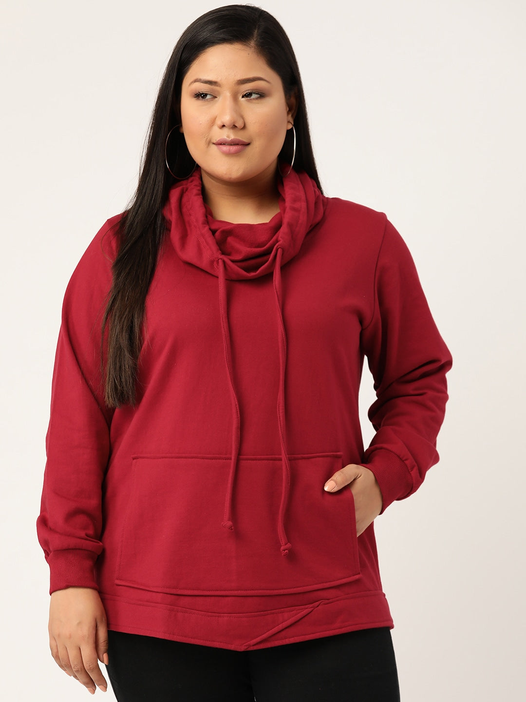 Women Cotton Plus Size Hooded Sweatshirt