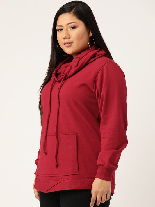 Women Cotton Plus Size Hooded Sweatshirt